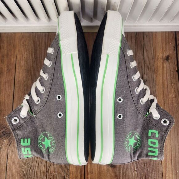 Womens 8 Converse Chuck Taylor All Star Gray Hi Fold Over Sneakers Shoes 535580F - Picture 5 of 10